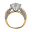 22K Multi Tone Gold Ring W/ Round & Baguette Cut CZ Gems - Virani Jewelers