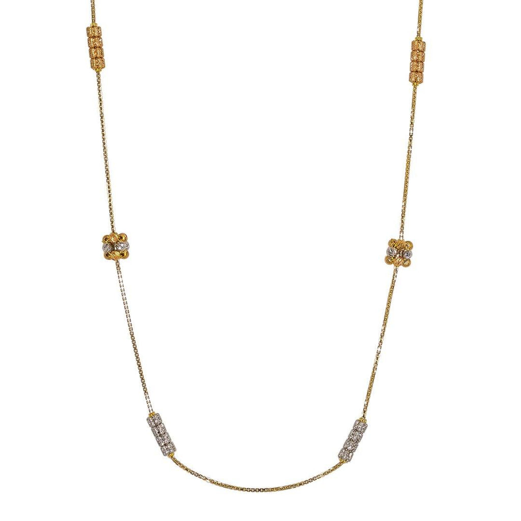 22K Multi Tone Gold Chain W/ Clustered Ball Accents - Virani Jewelers | 22K Multi Tone Gold Chain W/ Clustered Ball Accents for women. This elegant 22K multi tone gold ...