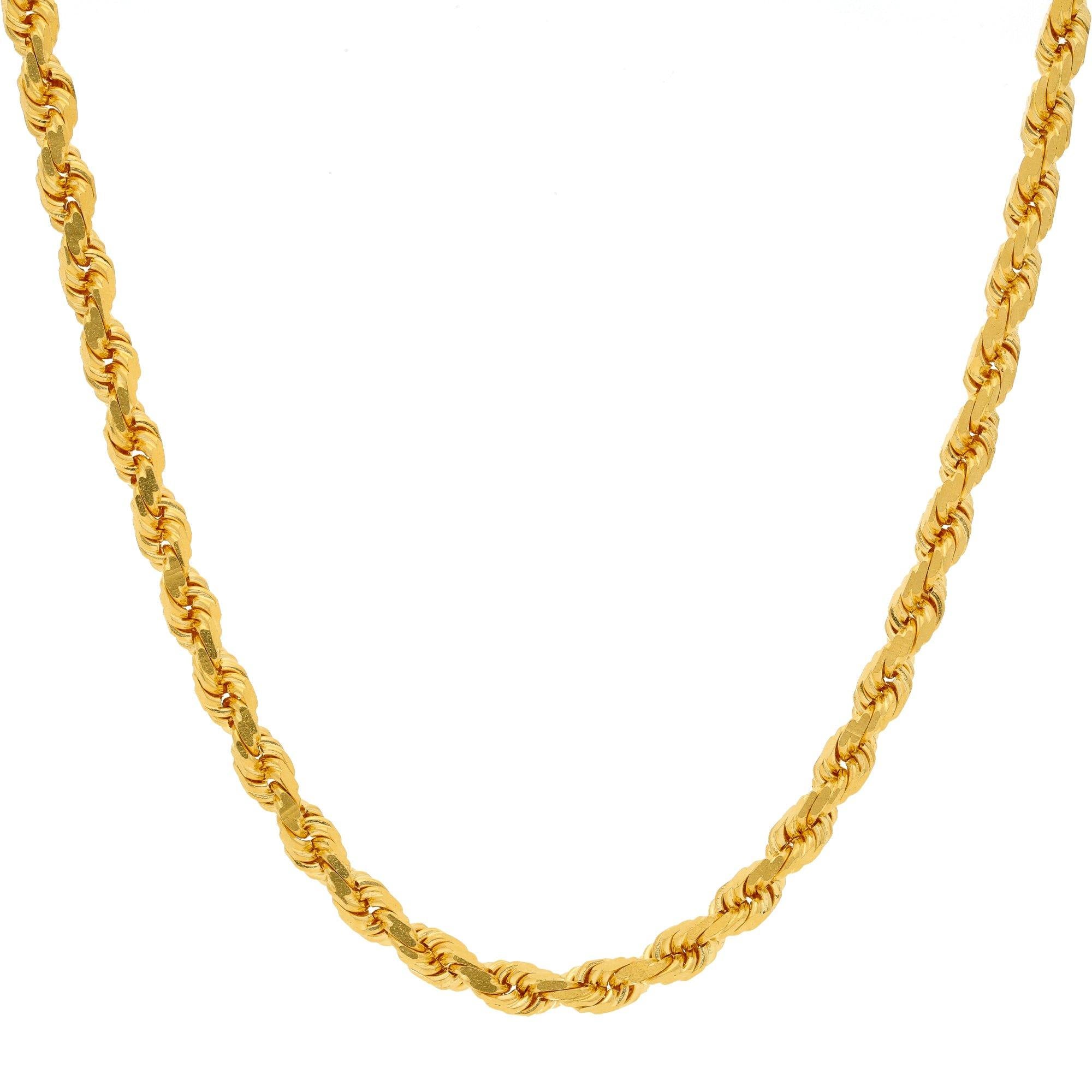 Twisted 22K Rope Chain Yellow Gold - Wear Alone Or With Other 