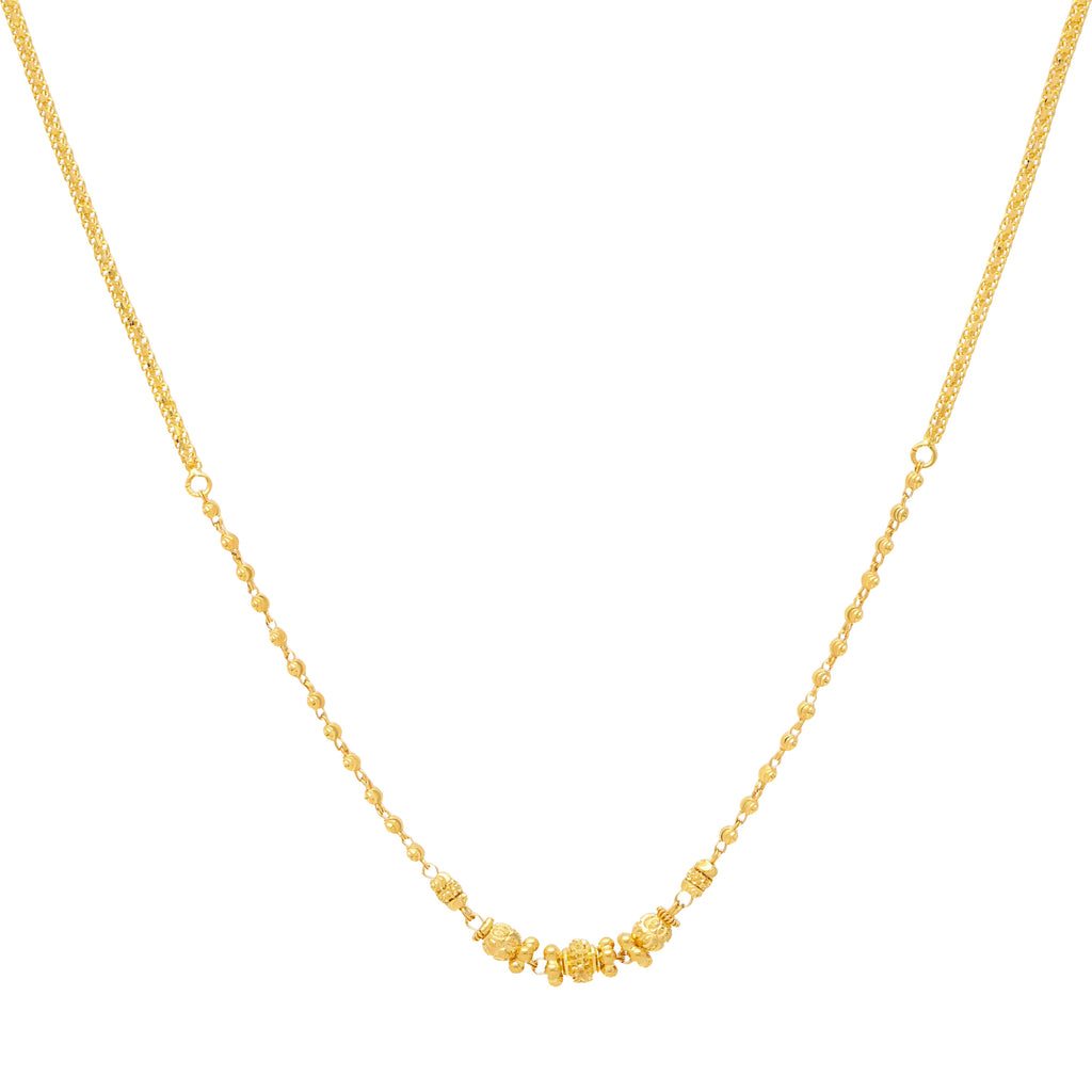 22K Yellow Gold Thin Beaded Chain (7.1 gms) |
Layer this glimmering 22K Indian gold chain or let it stand alone for radiant and classy appeal....