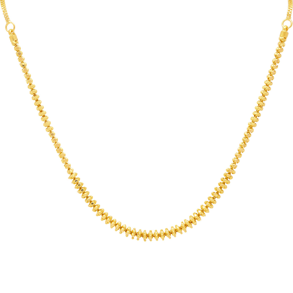 22K Yellow Gold Simple Beaded Chain (17.3 gms) |
Bring a radiant shine to your outfits with this stunning 22k Indian gold beaded chain necklace. ...