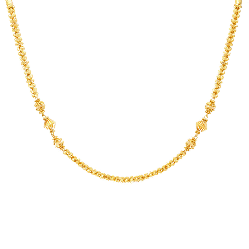 22K Yellow Gold Simple Beaded Chain (18.6 grams) |
Pair this simple gold beaded chain necklace with a Virani pendant or let it be the center of att...