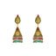 22K Yellow Gold Laxmi Earrings W/ Emerald & Ruby - Virani Jewelers