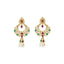 22K Yellow Gold Hoop Earrings W/Rubies,Emeralds,CZ and pearls with Dreamcatcher Design - Virani Jewelers