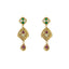 22K Yellow Gold Exquisite Hanging Earrings Finished W/ Kundan, 16.7 grams - Virani Jewelers