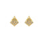 22K Yellow and White Gold Diamond Shaped Stud Earrings, 5.4 grams - Virani Jewelers