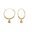 22K Multi Tone Gold Hoop Earrings W/ Shambala Beads, Gold Caps & Jhumki Drops - Virani Jewelers