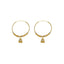 22K Multi Tone Gold Hoop Earrings W/ Shambala Beads, Gold Caps & Jhumki Drops - Virani Jewelers