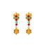 22K Yellow Gold Kasu Necklace Set w/ Emeralds & Rubies