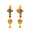 22K Yellow Gold, Emerald & Ruby Kasu Necklace Set