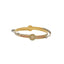 22K Multi Tone Gold Laser Bangles Set of 2 W/ Shield Decals & Orbital Band Design - Virani Jewelers