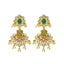 An image of the stunning Laxmi Temple 22K gold earrings from Virani Jewelers.