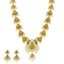 An image of the Laxmi Temple 22K gold necklace set from Virani Jewelers.
