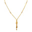 22K Multi Tone Gold Chain W/ Barrel Beads & Gold Cap Tassel Pendant - Virani Jewelers