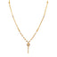 22K Multi Tone Gold Necklace W/ Textured Bead Lariat Pendant & Rounded Link Chain - Virani Jewelers