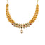 22K Yellow Gold Necklace And Earrings Set W/ Rubies, Emeralds, CZ Stone Jewelry, Pearls & Smooth Gold Balls - Virani Jewelers