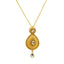 22K Yellow Gold Necklace And Earrings Set W/ Kundan & Pear Shaped Paisley Pendants - Virani Jewelers
