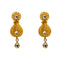 22K Yellow Gold Necklace And Earrings Set W/ Kundan & Pear Shaped Paisley Pendants - Virani Jewelers