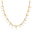 An image of the 22K white and yellow gold necklace with gemstone embellishments from Virani Jewelers.