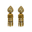 22K Yellow Gold Necklace & Jhumki Earring Set W/ Kundan on Pear Shape Accents & Raining Jhumki Designs - Virani Jewelers