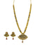22K Yellow Gold Necklace & Earrings Set W/ Ruby, Emerald, CZ & Large Fan Pendants - Virani Jewelers