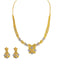 22K Multi Tone Gold Necklace & Earrings Set W/ Beaded Filigree & Mango Detail Flower Pendants - Virani Jewelers