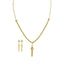 22K Yellow Gold Necklace & Earrings Set W/ Roped Beaded Chain & Tassel Pendants - Virani Jewelers