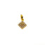 22K Yellow Gold Pendant W/ Horizontal Pattern of Cubic Zirconia on Rhombus Charm - Virani Jewelers