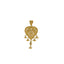 22K Yellow Gold Pendant & Earrings Set W/ Heart Frame, Filigree & Drop Gold Balls - Virani Jewelers