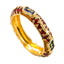 22K Yellow Gold Enamel Ring W/ Domed Band & Textured Eyelet Details - Virani Jewelers