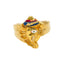 22K Yellow Gold Men's Colorful Ganesh Ring (10.2 grams)