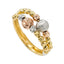22K Multi Tone Gold Ring W/ Double Split Beaded Band - Virani Jewelers