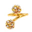 18K Multi Tone Gold Ring W/ Clustered Ball Accents on Crossover Band - Virani Jewelers