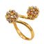 18K Multi Tone Gold Ring W/ Clustered Ball Accents on Crossover Band - Virani Jewelers