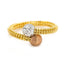 22K Multi Tone Gold Ring W/ Crossover Beaded Band & Textured Ball Accents - Virani Jewelers