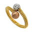 22K Multi Tone Gold Ring W/ Crossover Beaded Band & Textured Ball Accents - Virani Jewelers