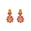 An image of the Indian gold earrings with ruby embellishments from Virani Jewelers.