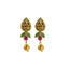 22K Yellow Gold Set Necklace & Earrings W/ Rubies, Emeralds & Pear-Shaped Laxmi Coins - Virani Jewelers