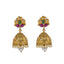 An image of the Ananya 22K gold earrings with emeralds, rubies, diamonds, and pearls from Virani Jewelers.
