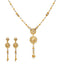22K Yellow & White Gold Beaded Singapore Pendant Set - Virani Jewelers