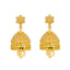 22K Yellow Gold Uncut Diamond Jhumki Earrings W/ Emeralds, Pearls & Flower Details - Virani Jewelers