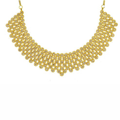 22K Yellow Gold Uncut Diamond Necklace W/ 28.41ct Uncut Diamonds & Cluster Flower Bib - Virani Jewelers