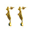 22K Yellow Gold Antique Necklace & Earrings Set W/ Ruby, CZ & Large Fan Pendants on Beaded Strand - Virani Jewelers