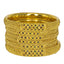 22K Yellow Gold Bangles Set of 6 W/ Enamel Flowers & Beaded Filigree, 111.4 gm - Virani Jewelers