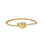 22K Yellow Gold Leaf Bangle w/ CZ Stones (9.9gm)