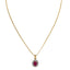 22K Yellow Gold Necklace & Earrings Set W/ Rubies & CZ Gems on Round Pendant - Virani Jewelers