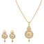 22K Yellow Gold Necklace & Earrings Set W/ CZ Gems & Open Cut Flower Pendant - Virani Jewelers