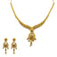 22K Multi Tone Gold Necklace & Earrings Set W/ Chandbali  Pendants & Hand Painted Details - Virani Jewelers