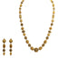 22K Yellow Gold Necklace & Earrings Set W/ Hollow Engraved Beads - Virani Jewelers