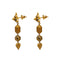 22K Yellow Gold Necklace & Earrings Set W/ Hollow Engraved Beads - Virani Jewelers